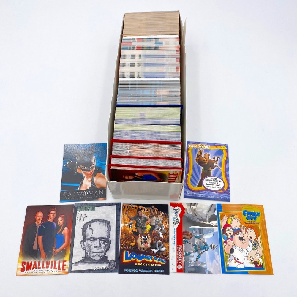 Lot of 630 Movie TV Show Promo Cards Family Guy Frankenstein Catwoman Smallville